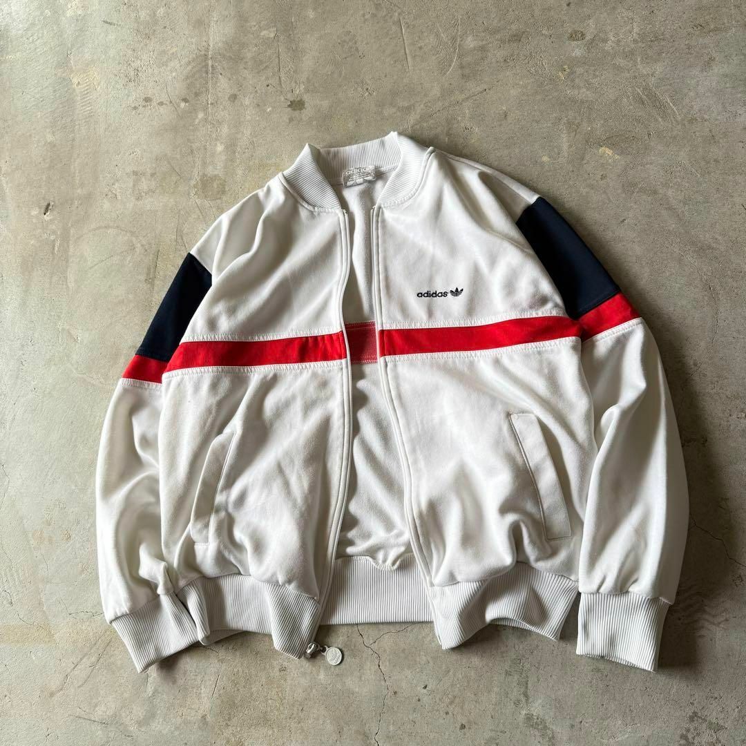 adidas - 【希少ホワイト、80s】オールドアディダス古着トラック adidas - 【希少ホワイト、80s】オールドアディダス古着トラック