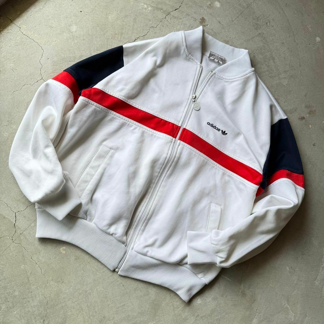 adidas - 【希少ホワイト、80s】オールドアディダス古着トラック adidas - 【希少ホワイト、80s】オールドアディダス古着トラック