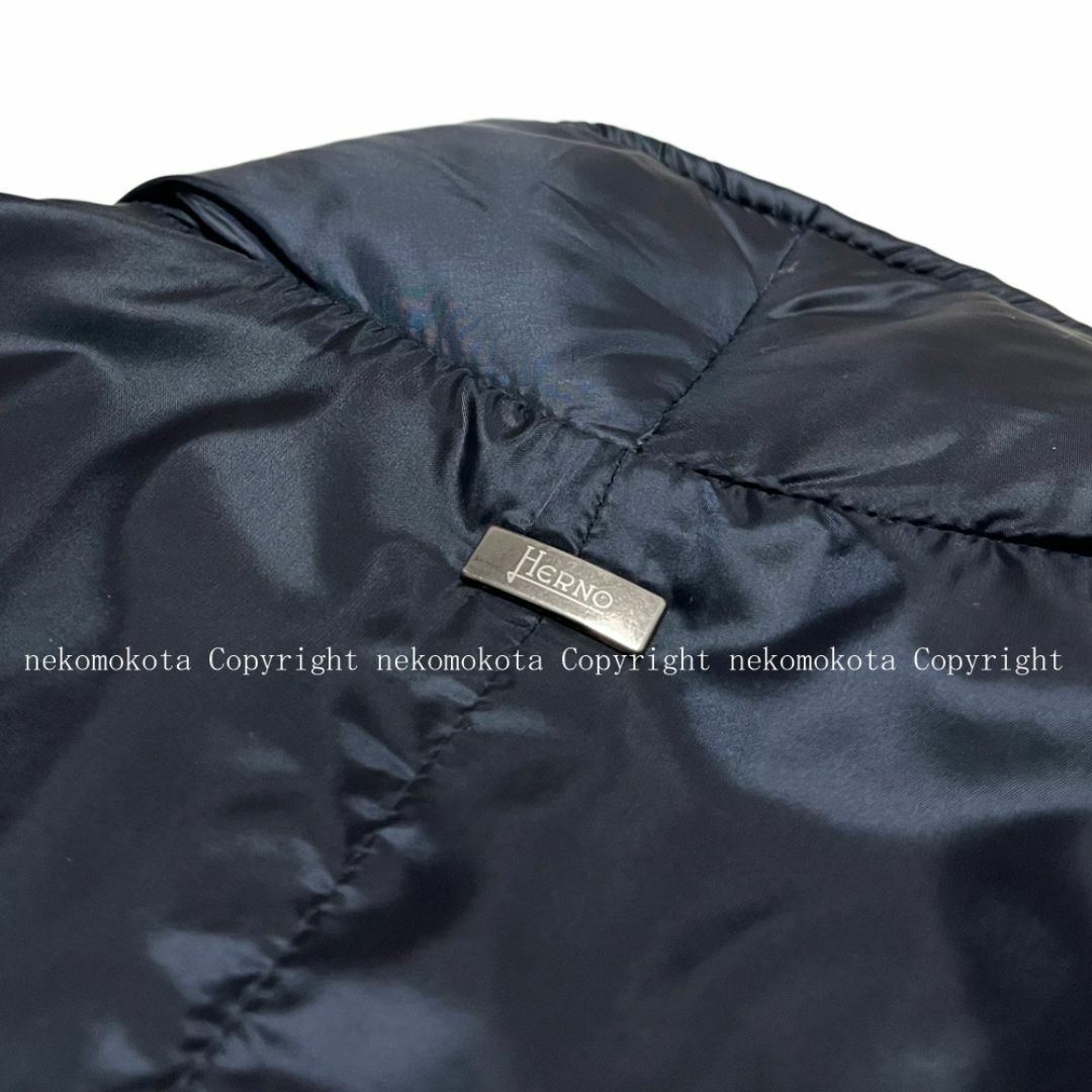 HERNO - 美品 ヘルノ ダウン ベスト ジレ 44 ネイビー 濃紺 HERNO - 美品 ヘルノ ダウン ベスト ジレ 44 ネイビー 濃紺