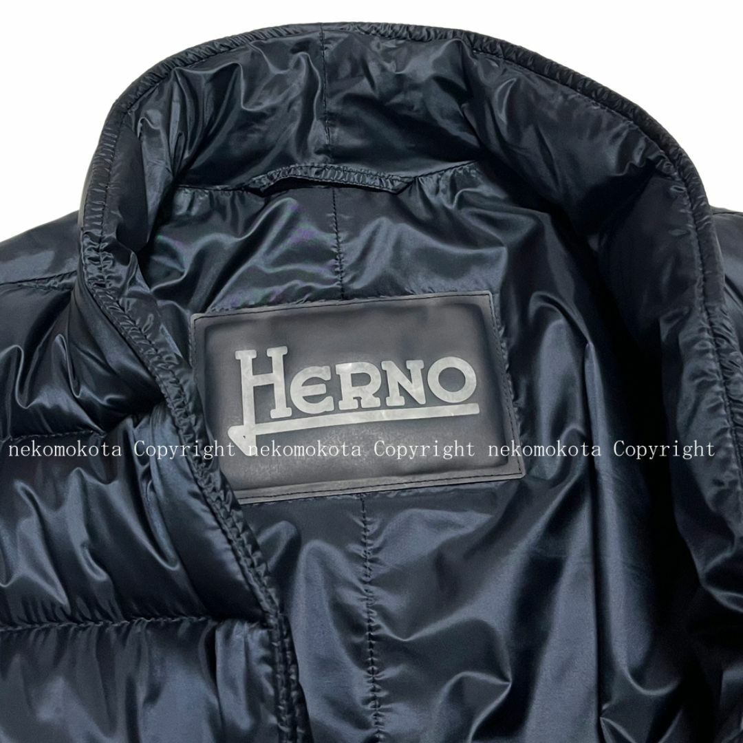 HERNO - 美品 ヘルノ ダウン ベスト ジレ 44 ネイビー 濃紺 HERNO - 美品 ヘルノ ダウン ベスト ジレ 44 ネイビー 濃紺