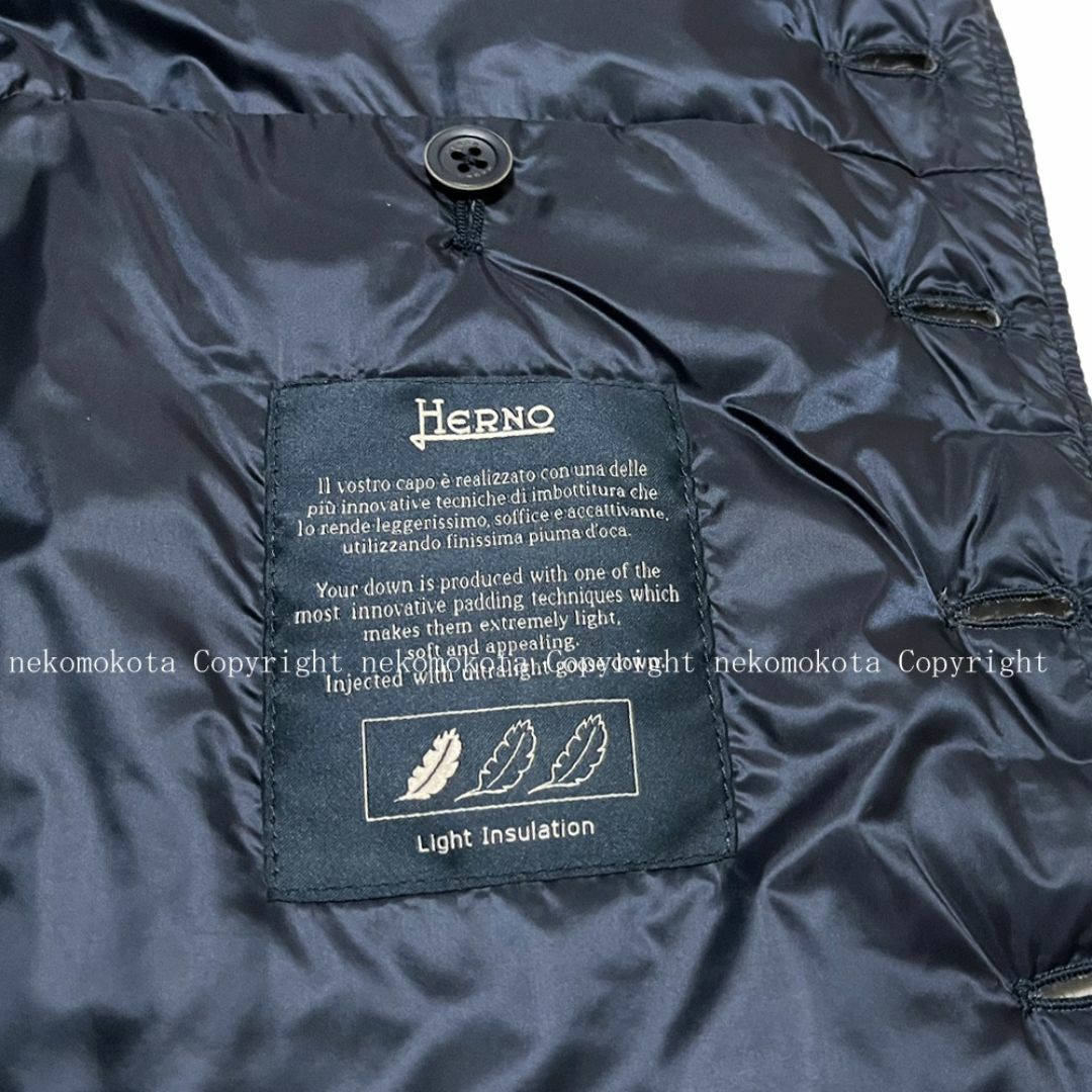 HERNO - 美品 ヘルノ ダウン ベスト ジレ 44 ネイビー 濃紺 HERNO - 美品 ヘルノ ダウン ベスト ジレ 44 ネイビー 濃紺