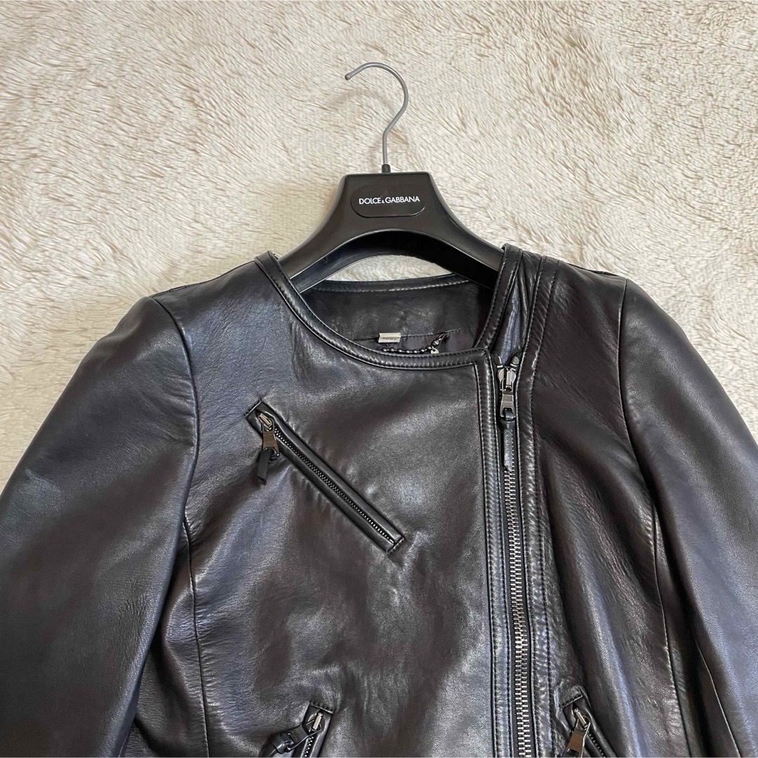 COACH - 美品 COACH コーチ ノーカラー 本革 レザージャケット COACH - 美品 COACH コーチ ノーカラー 本革 レザージャケット