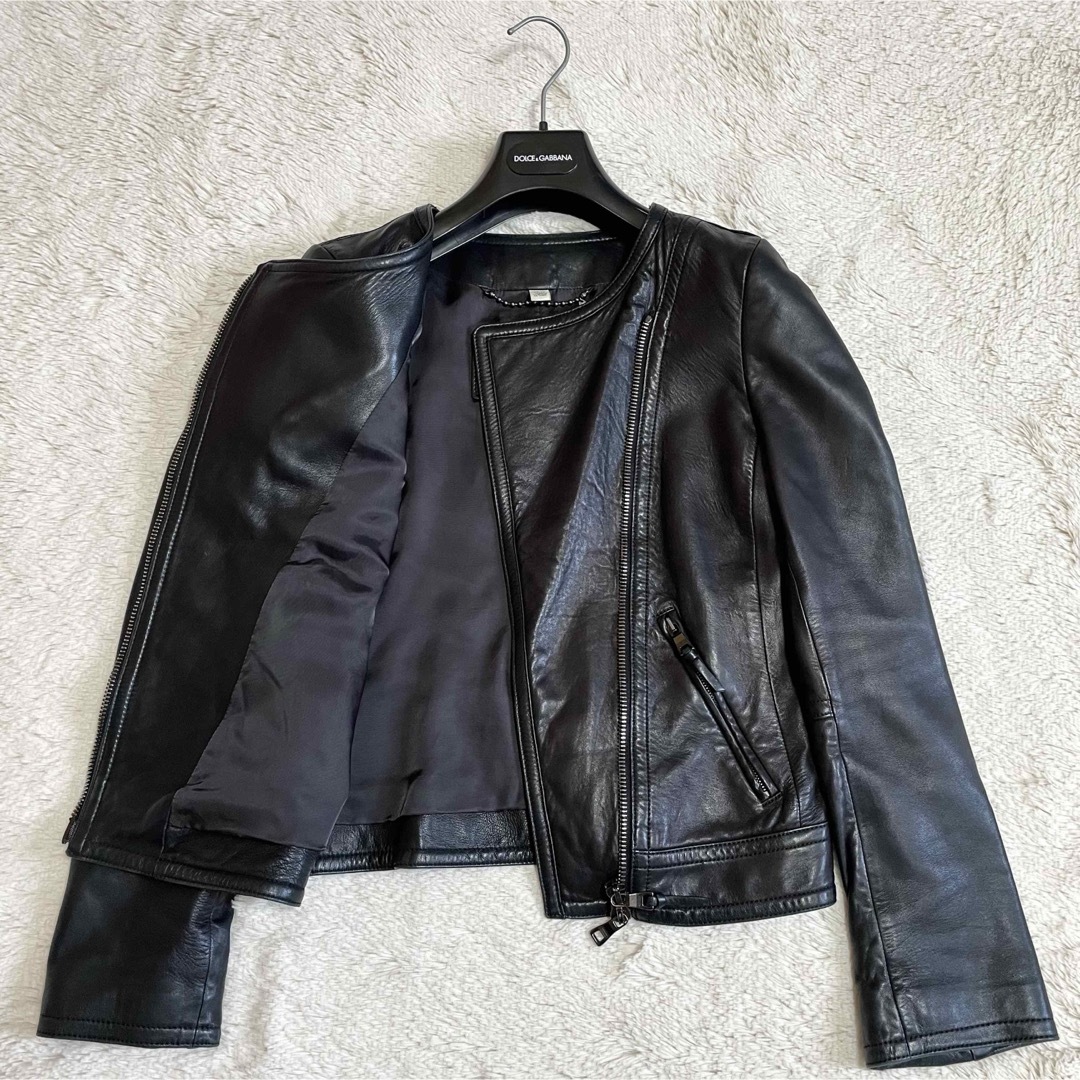 COACH - 美品 COACH コーチ ノーカラー 本革 レザージャケット COACH - 美品 COACH コーチ ノーカラー 本革 レザージャケット