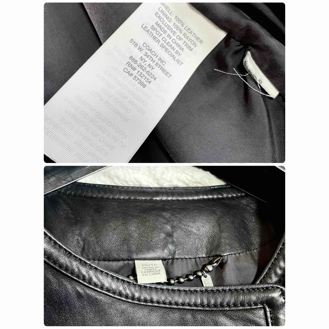 COACH - 美品 COACH コーチ ノーカラー 本革 レザージャケット COACH - 美品 COACH コーチ ノーカラー 本革 レザージャケット