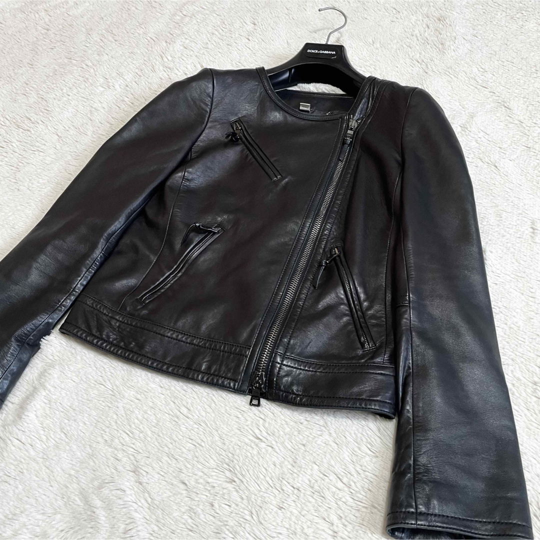COACH - 美品 COACH コーチ ノーカラー 本革 レザージャケット COACH - 美品 COACH コーチ ノーカラー 本革 レザージャケット