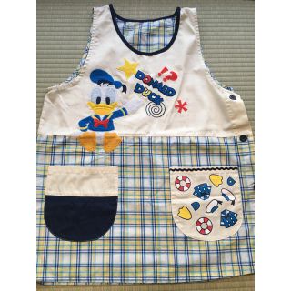 ディズニー(Disney)の＊保育士エプロン チェック柄 ドナルド M-L(その他)