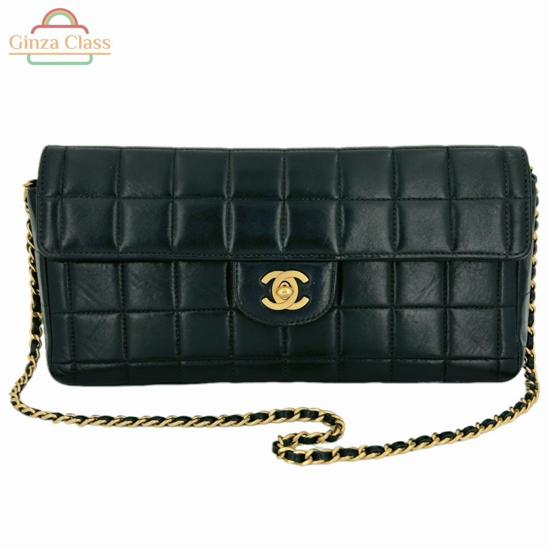 CHANEL - CHANEL シャネル チョコバー チェーン ショルダーバッグ ラムスキン ブラック 黒 6番台（2001年頃） A15316 ヴィンテージ バッグ レディース ワンショルダー マトラッセ ココマーク Ginza Class Luxury Shop