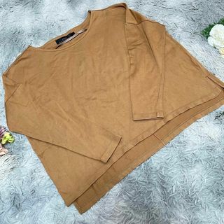 【NOBLE BLANC】ブラウン 長袖 Tシャツ カジュアル(カットソー(長袖/七分))