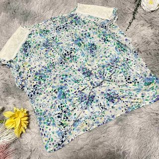 アプワイザーリッシェ(Apuweiser-riche)の【Apuweier riche】花柄 半袖シャツ レース袖(Tシャツ(半袖/袖なし))