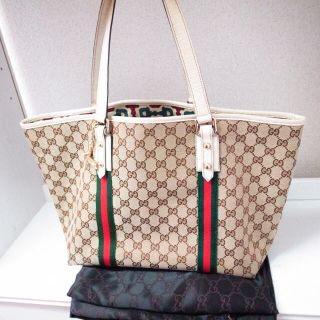 グッチ(Gucci)の正規品♡最安値♡グッチ トートバッグ GG柄キャンバス トリコロール 財布 小物(トートバッグ)