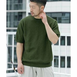 アーバンリサーチロッソ(URBAN RESEARCH ROSSO)の【KHAKI】『WEB限定』変形カノコ半袖クルーネックニット(ニット/セーター)