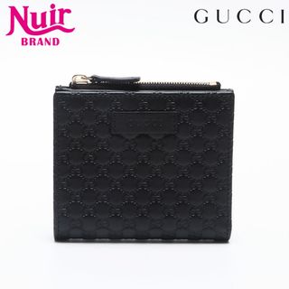 GUCCI - グッチ GUCCI マイクロ GG シマ レザー 二つ折り財布の GUCCI - グッチ GUCCI マイクロ GG シマ レザー 二つ折り財布の