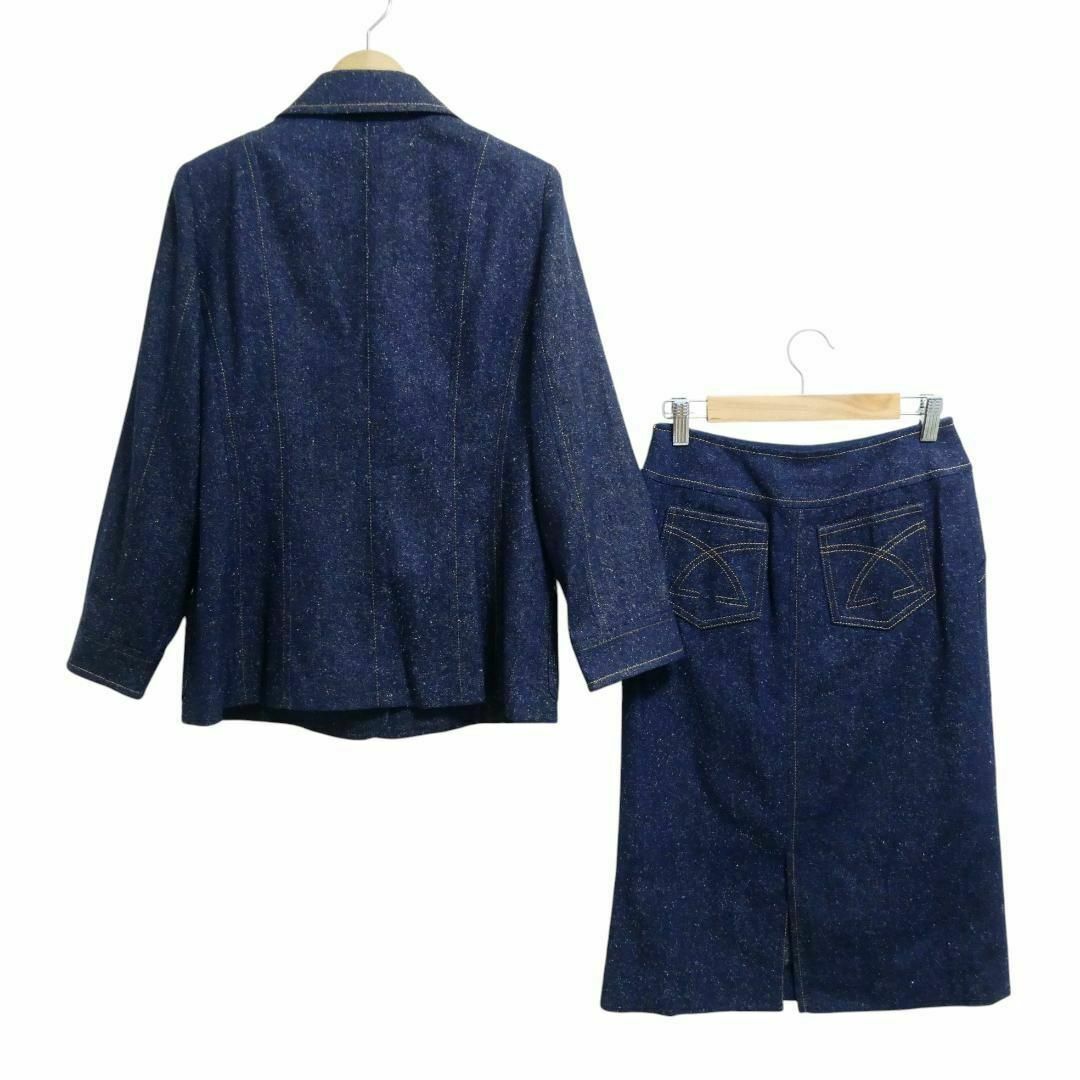 レオナールシルク100%スーツ LEONARD - 極美品 レオナールファッション シルク100％ デニム