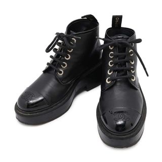 CHANEL - シャネル ショートブーツ ココマーク レースアップ CHANEL - シャネル ショートブーツ ココマーク レースアップ
