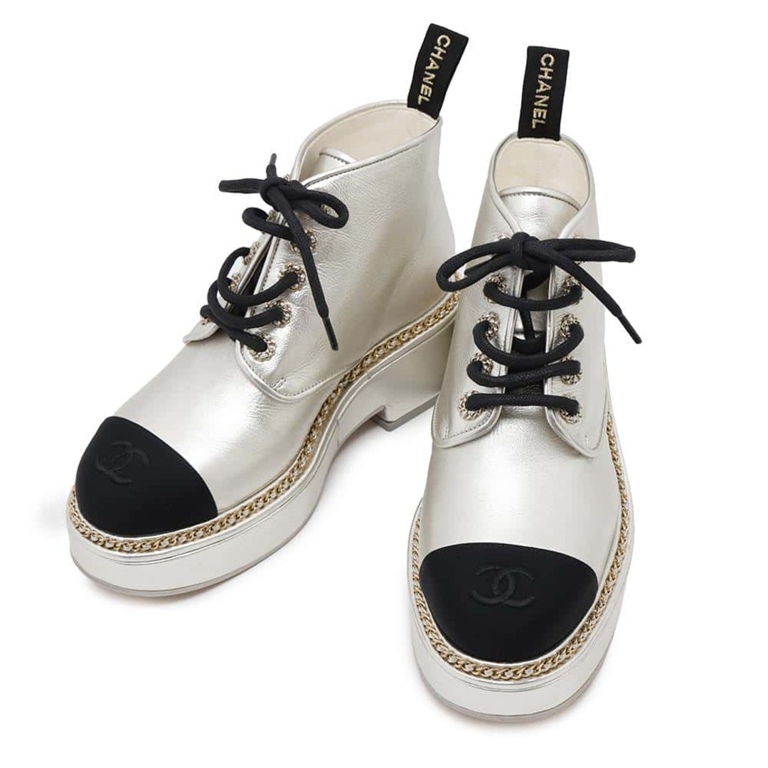 CHANEL - シャネル ショートブーツ ココマーク レースアップ CHANEL - シャネル ショートブーツ ココマーク レースアップ