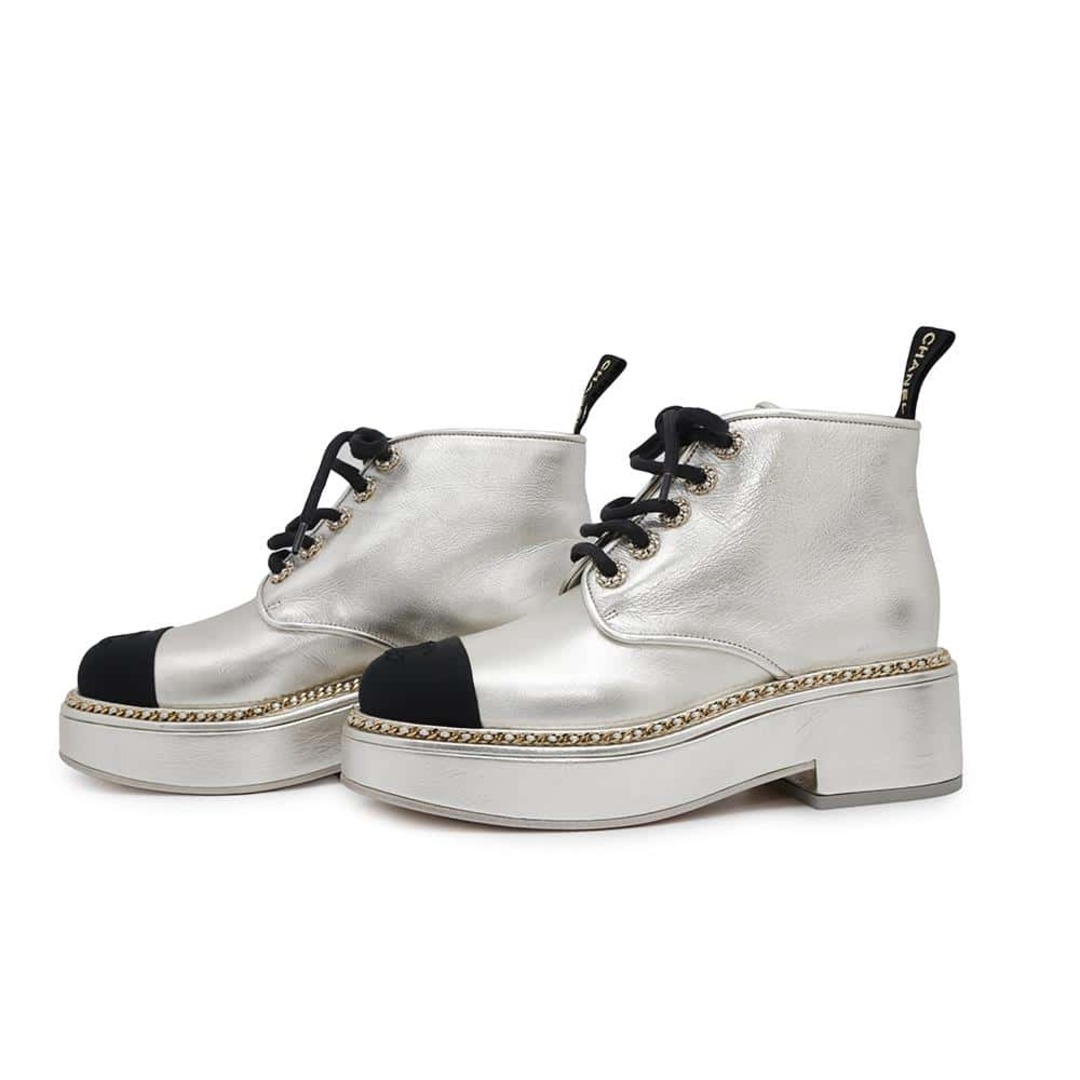 CHANEL - シャネル ショートブーツ ココマーク レースアップ CHANEL - シャネル ショートブーツ ココマーク レースアップ