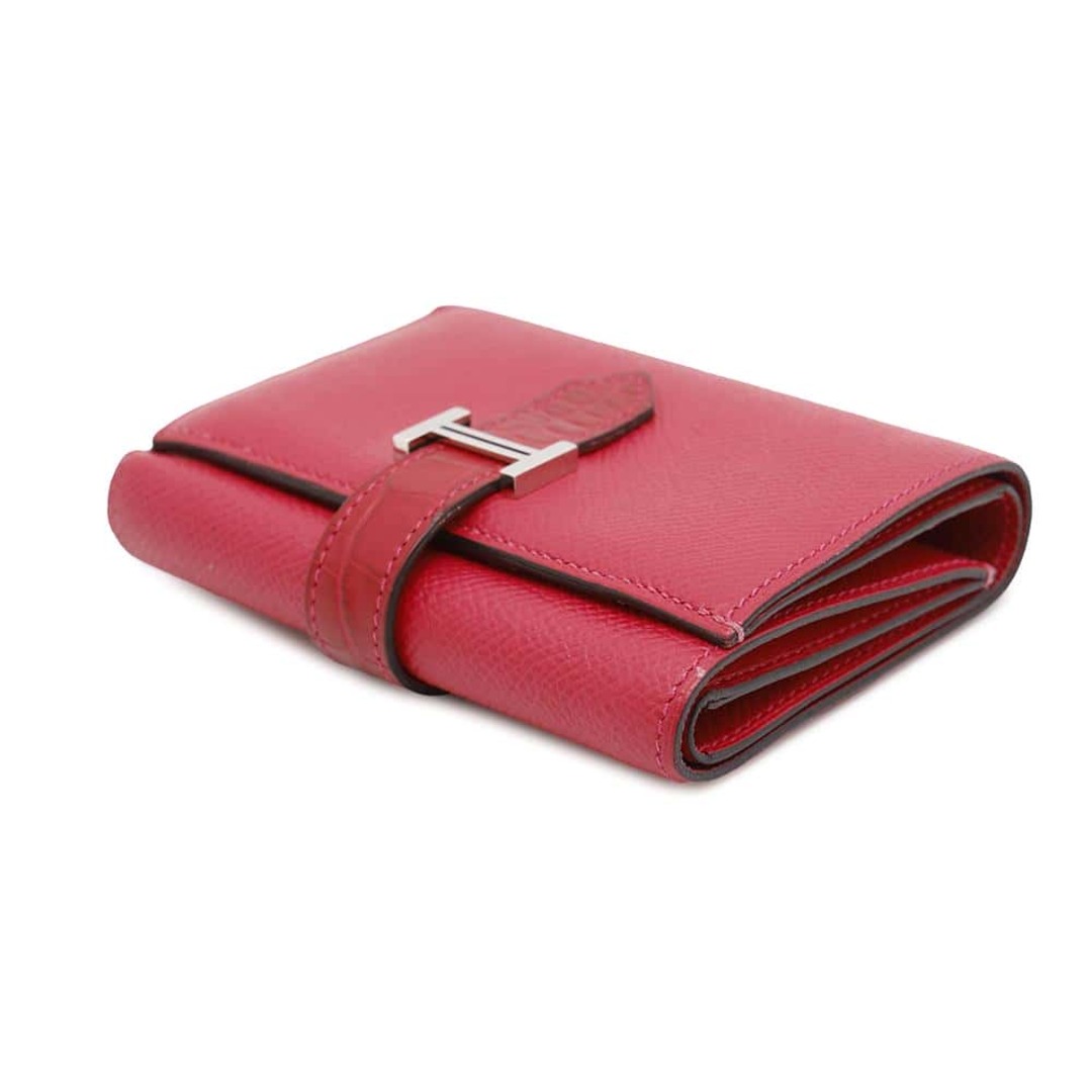 HERMES - エルメス 三つ折り財布 ベアン コンビネ タッチ ローズ HERMES - エルメス 三つ折り財布 ベアン コンビネ タッチ ローズ