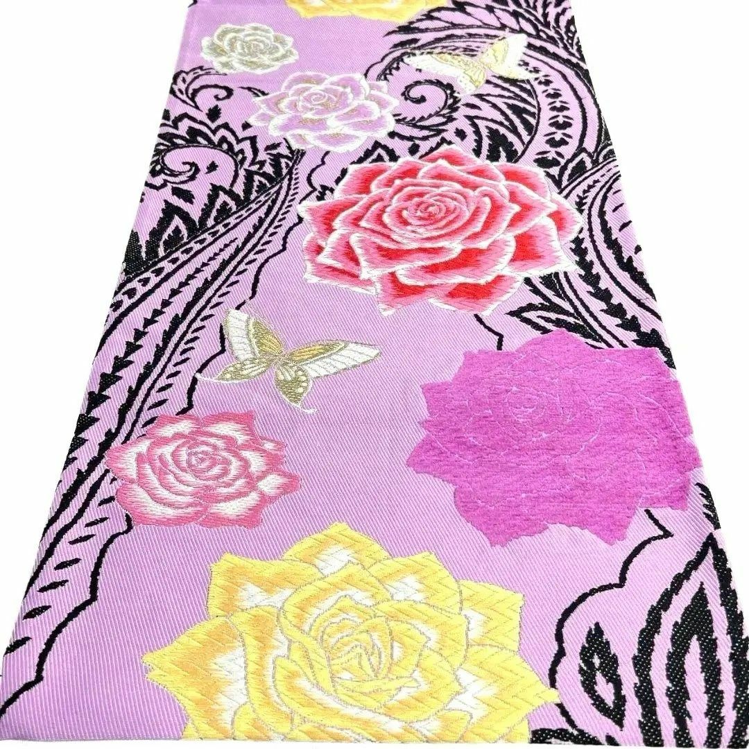 【再入荷】 唐織 モール アラベスク pの通販 035a 着物 振袖帯 袋帯 蝶 薔薇 着物・浴衣