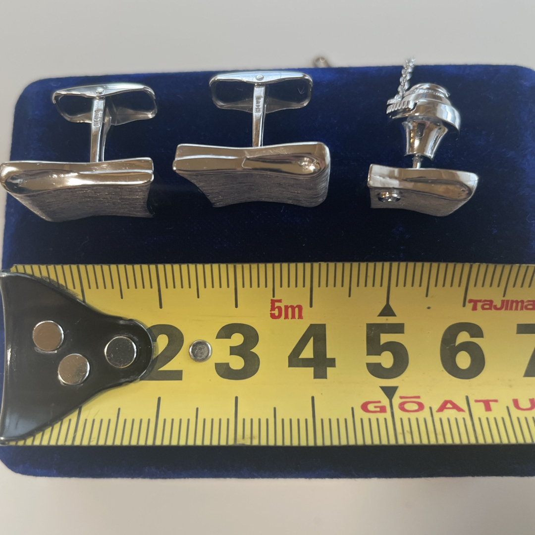ジュエリーマキ - K14WG Pt900 カフスボタン ネクタイピン ジュエリーマキ - K14WG Pt900 カフスボタン ネクタイピン
