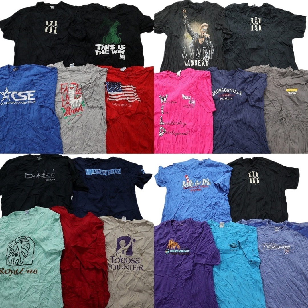 古着卸 まとめ売り カラーmix プリント 半袖Tシャツ 20枚セット 古着卸 まとめ売り カラーmix プリント 半袖Tシャツ 20枚セット