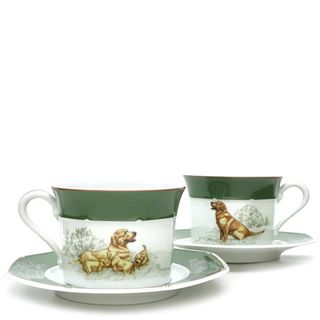HERMES - エルメス HERMES 食器 犬柄 ティーカップ&ソーサー HERMES - エルメス HERMES 食器 犬柄 ティーカップ&ソーサー