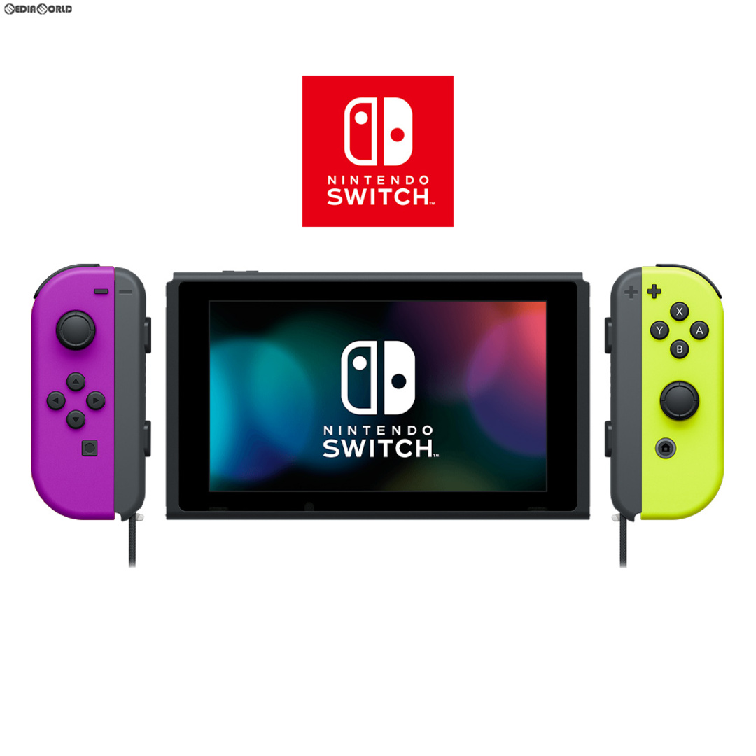 yellaw(イエロー)の(本体)マイニンテンドーストア限定 Nintendo Switch(ニンテンドースイッチ) カスタマイズ Joy-Con(L) ネオンパープル/(R) ネオンイエロー Joy-Conストラップ ブラック/ブラック(HAD-S-KAYAA) 任天堂 エンタメ/ホビーのゲームソフト/ゲーム機本体(家庭用ゲーム機本体)の商品写真