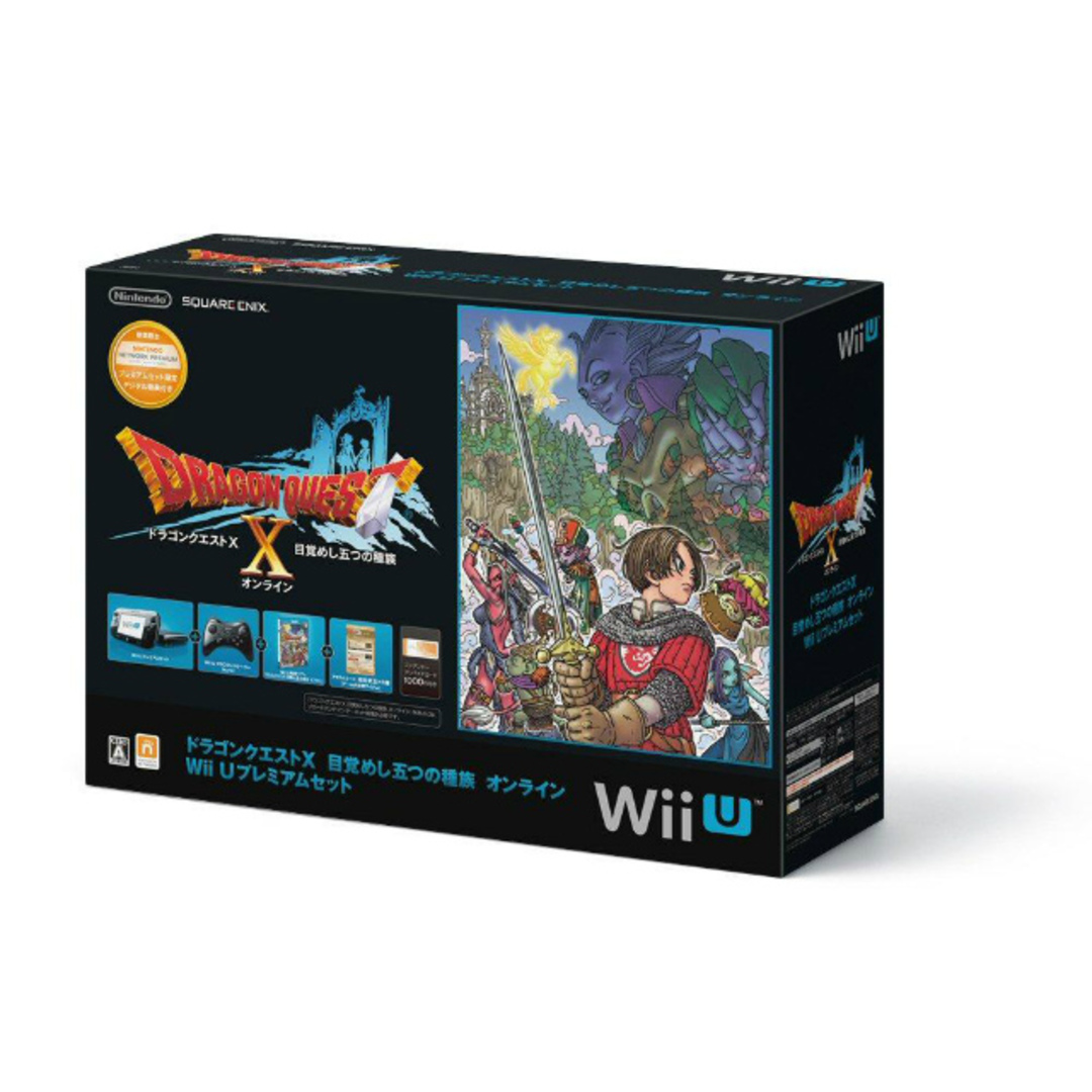 Wii U(ウィーユー)の(本体)ドラゴンクエストX 目覚めし五つの種族 オンライン Wii Uプレミアムセット(kuro/クロ/黒)(WUP-S-KAFJ) 任天堂 エンタメ/ホビーのゲームソフト/ゲーム機本体(家庭用ゲーム機本体)の商品写真