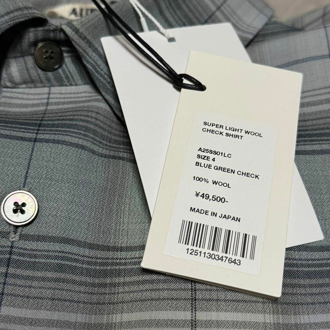 AURALEE - AURALEE SUPER LIGHT WOOL CHECK SHIRT 4の通販 by AURALEE - AURALEE SUPER LIGHT WOOL CHECK SHIRT 4の通販 by