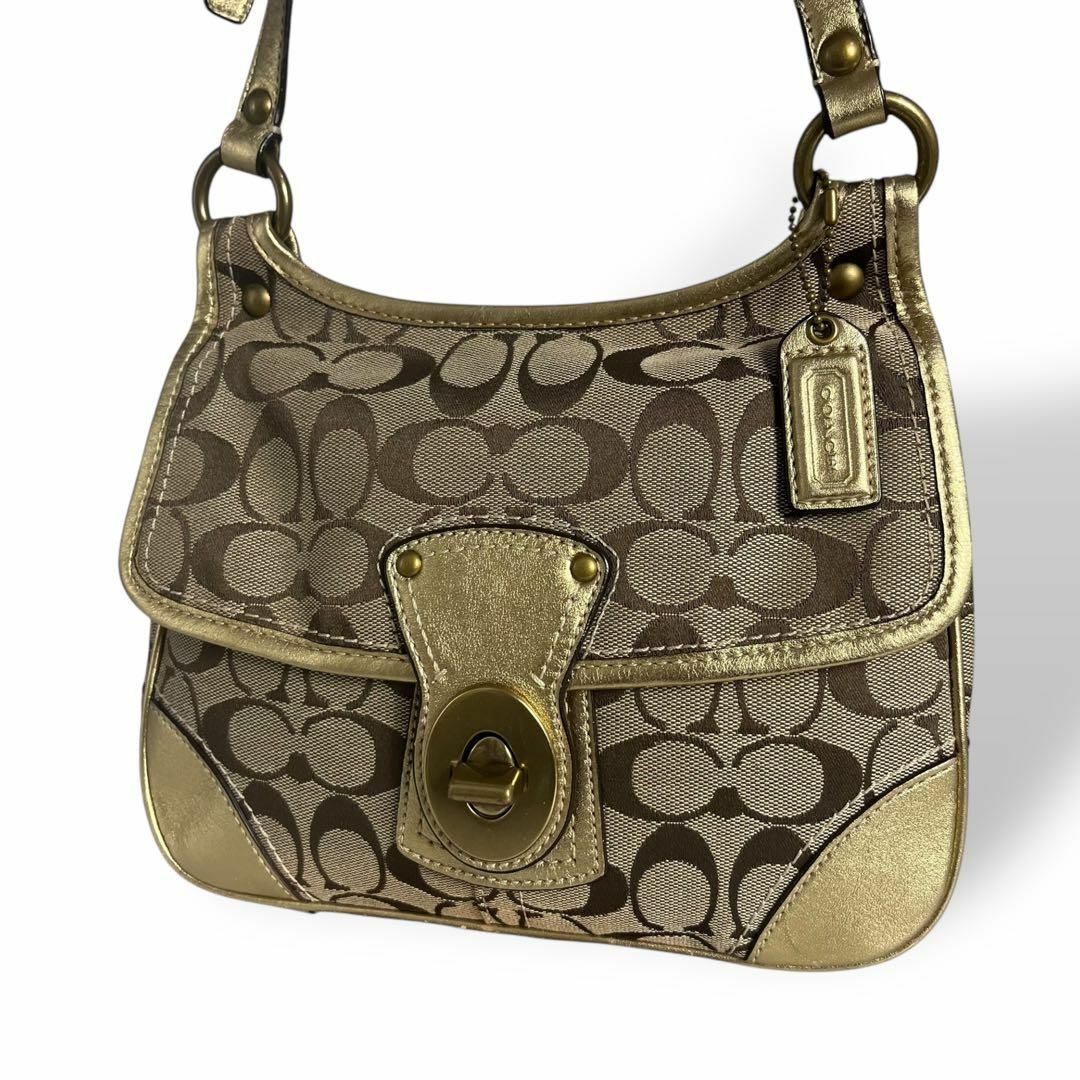 COACH - コーチ ショルダーバッグ ターンロック シグネチャー COACH - コーチ ショルダーバッグ ターンロック シグネチャー
