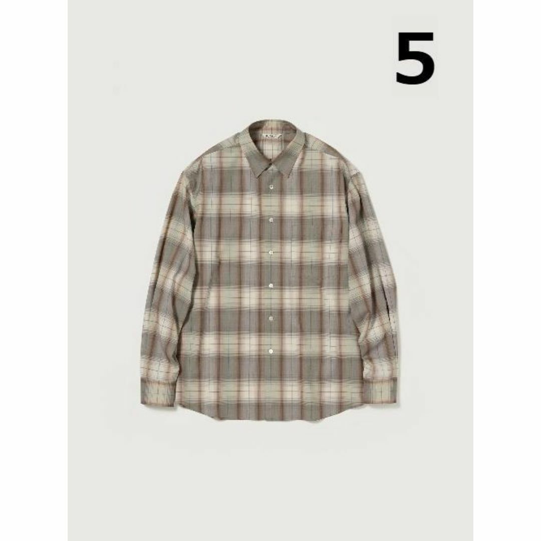 AURALEE - AURALEE SUPER LIGHT WOOL CHECK SHIRT 5 茶の通販 by AURALEE - AURALEE SUPER LIGHT WOOL CHECK SHIRT 5 茶の通販 by