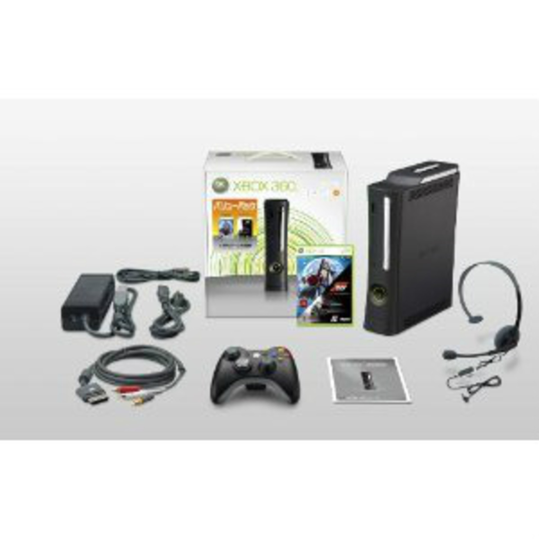 Microsoft(マイクロソフト)の(本体)Xbox 360 エリート バリューパック 120GB(ベヨネッタ&フォルツァモータースポーツ3同梱)(52V-000374) 日本マイクロソフト エンタメ/ホビーのゲームソフト/ゲーム機本体(家庭用ゲーム機本体)の商品写真
