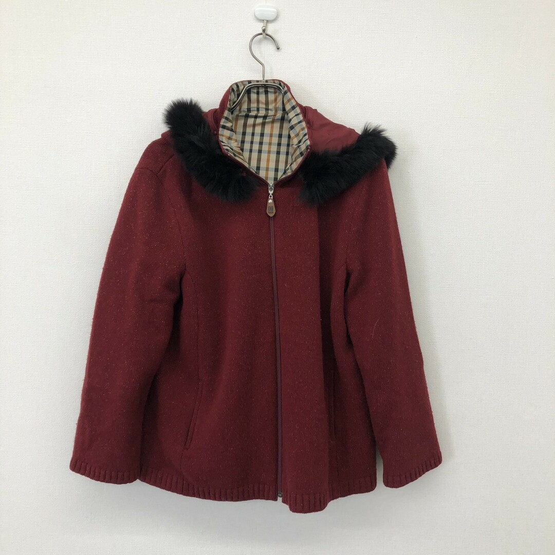DAKS - 【DAKS】ダックス ジャンパー ジャケット アウター F 赤系 ファー付き
