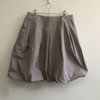 【TO BE CHIC】トゥービーシック　ブラウン　水色　４２　バルーンスカート　チェック　カジュアル(その他)