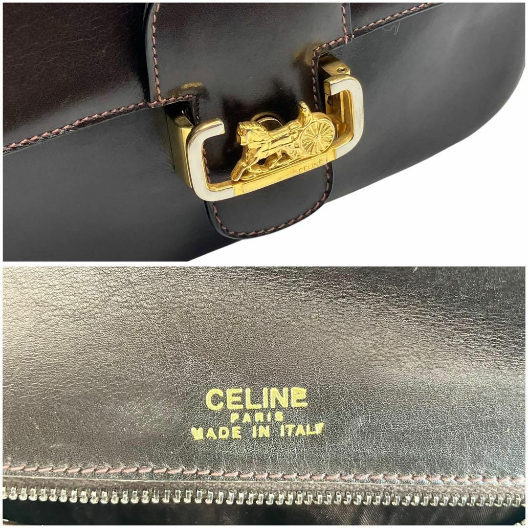 CELINE - ⭐️良品⭐️ セリーヌ 馬車金具 レザー ショルダー CELINE - ⭐️良品⭐️ セリーヌ 馬車金具 レザー ショルダー