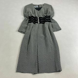 ワンピース　イタリア製古着　ベルベット　ハート　ダイヤ　希少　長袖　レディース 
