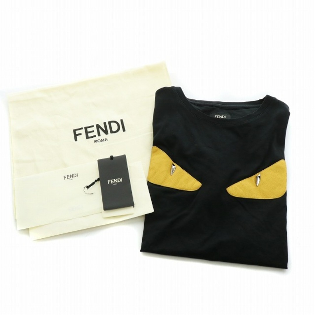 FENDI - フェンディ Tシャツ 半袖 モンスター 羊革 48 M 黒 FENDI - フェンディ Tシャツ 半袖 モンスター 羊革 48 M 黒