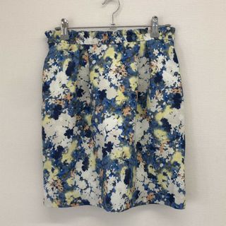 【JUSGLITTY】ジャスグリッティー スカート 膝丈スカート 花柄スカート サイズ2 青系 総柄 花柄(その他)