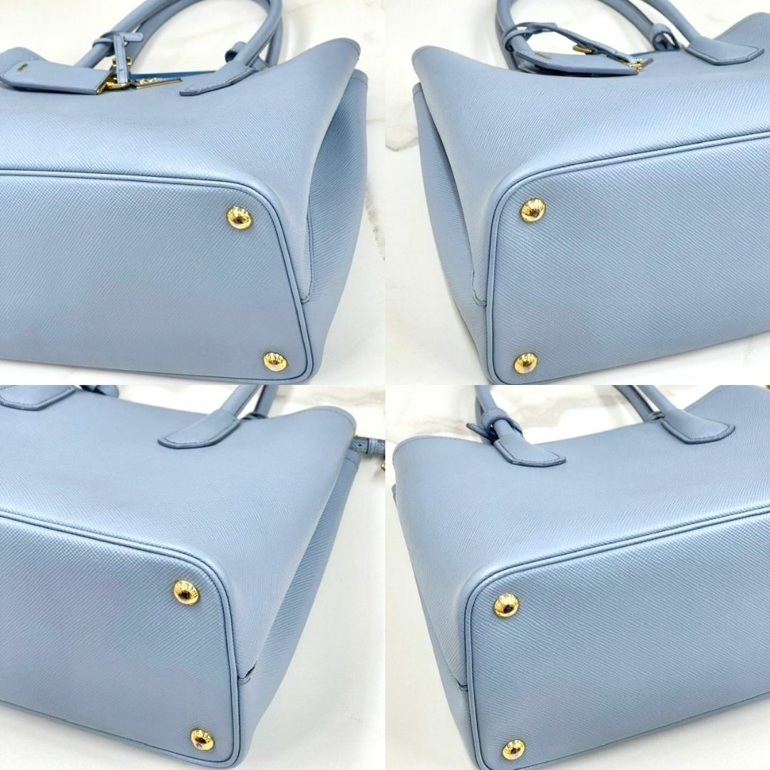 PRADA - 美品☆ プラダ サフィアーノキュイール ライトブルー PRADA - 美品☆ プラダ サフィアーノキュイール ライトブルー
