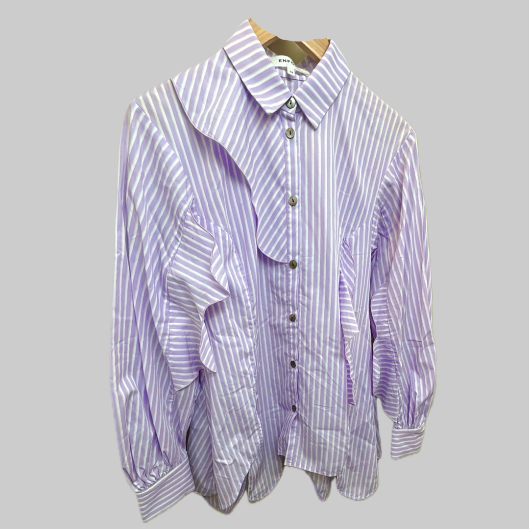 ENFOLD - ENFOLD MIX WAVE SHIRT ミックスウェーブシャツ ENFOLD - ENFOLD MIX WAVE SHIRT ミックスウェーブシャツ