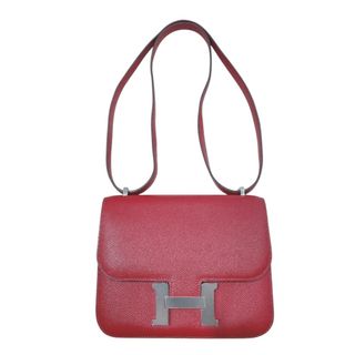 エルメス(HERMES)の　エルメス HERMES コンスタンス3ミニ X刻 ルージュグレナ　シルバー金具 ヴォーエプソン レディース ショルダーバッグ(ショルダーバッグ)