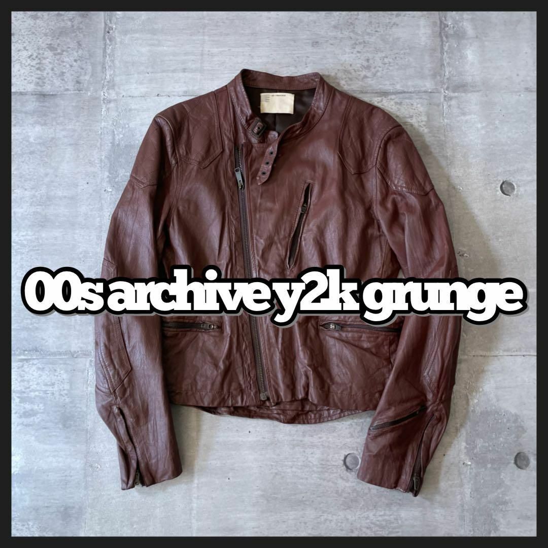 y2k grunge leather jacket 00s archiveの通販 by y2k grunge leather jacket 00s archiveの通販 by