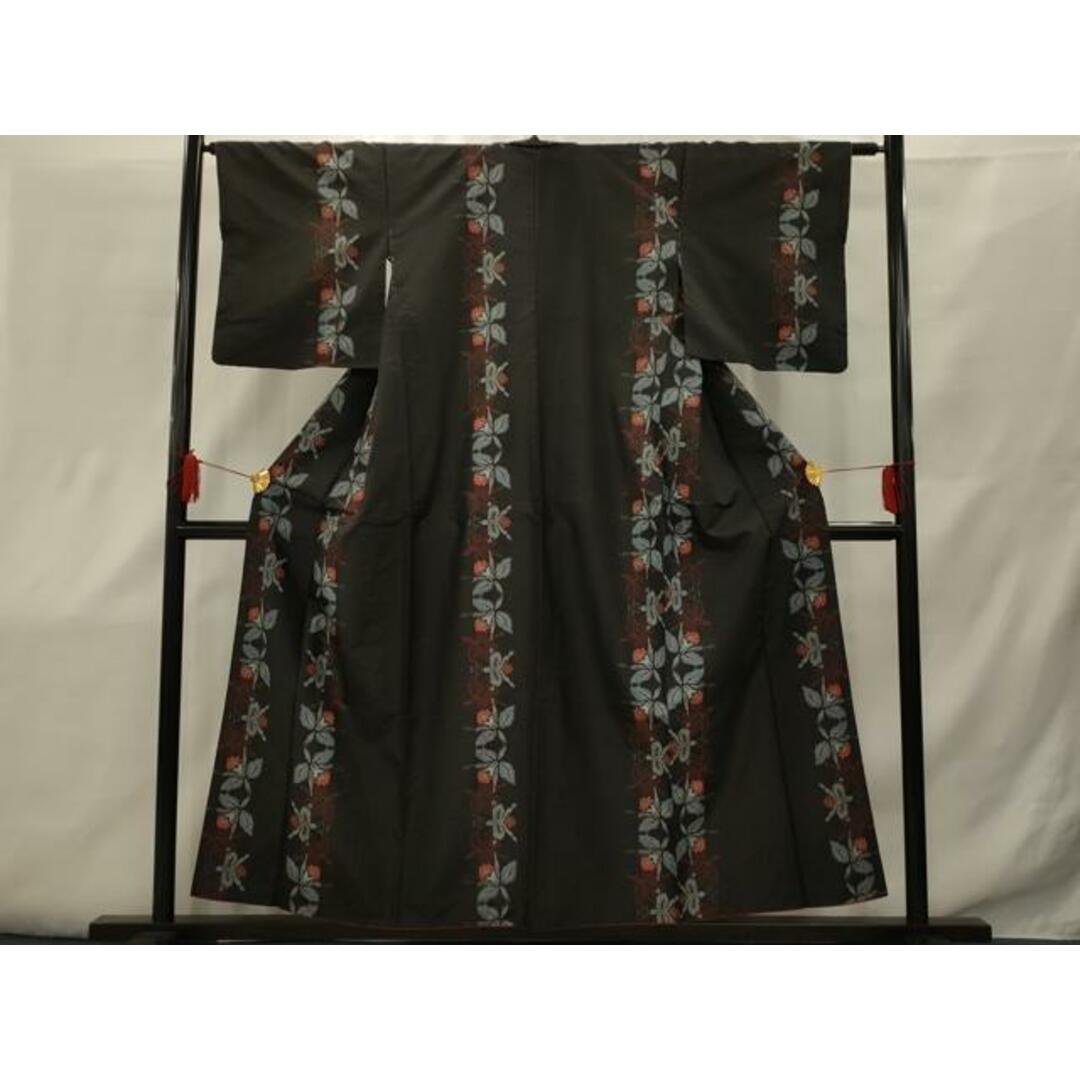 平和屋着物□本場村山大島紬 花間道 総絣 地空き 黒地 正絹 逸品 平和屋着物□本場村山大島紬 花間道 総絣 地空き 黒地 正絹 逸品