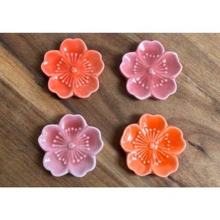 【新品】桜の箸置き(4つ)(テーブル用品)