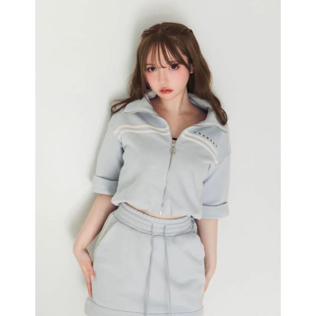 セット+コーデ andmary ami line zip tops & mini skirt