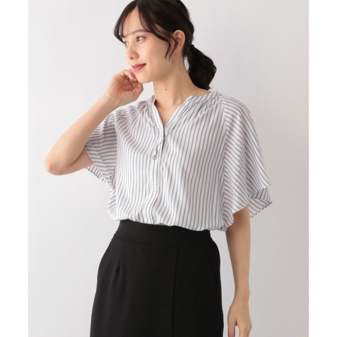 GLOBAL WORK(グローバルワーク)の新品 グローバルワーク シャツ ブラウス さらさらリラックスプリント ネイビー レディースのトップス(シャツ/ブラウス(半袖/袖なし))の商品写真