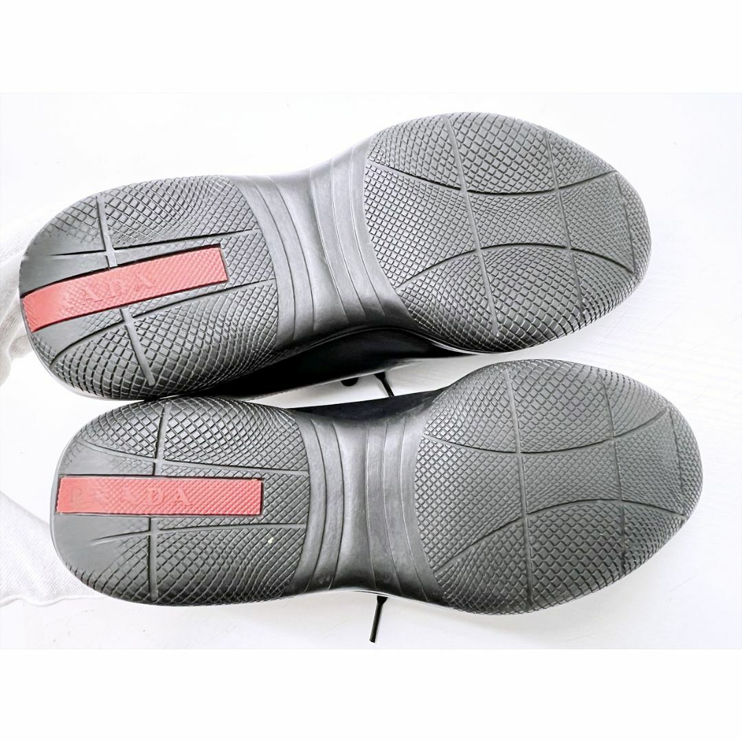 PRADA - 美品 PRADA プラダ ロゴ レザー ローカット スニーカー PRADA - 美品 PRADA プラダ ロゴ レザー ローカット スニーカー
