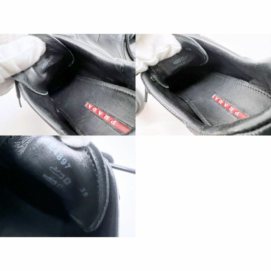 PRADA - 美品 PRADA プラダ ロゴ レザー ローカット スニーカー PRADA - 美品 PRADA プラダ ロゴ レザー ローカット スニーカー