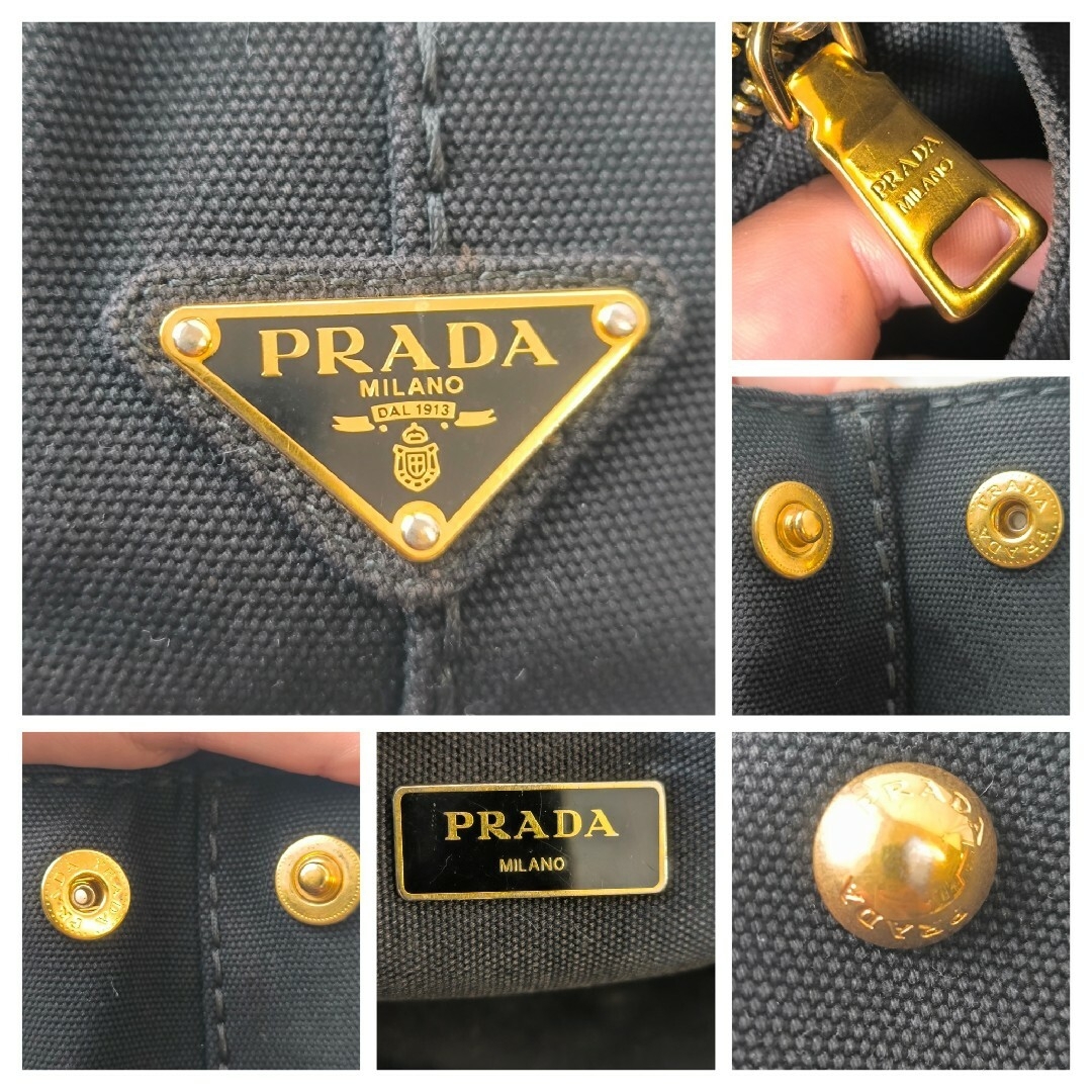 PRADA - PRADA プラダ カナパ S トートバック ブラック 黒 PRADA - PRADA プラダ カナパ S トートバック ブラック 黒