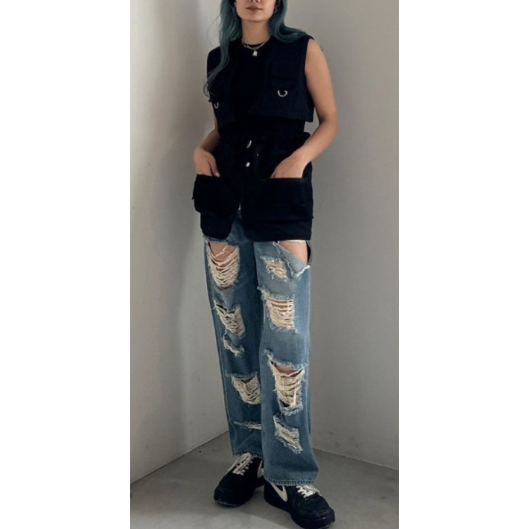 Ameri VINTAGE - Ameri WIDE DAMAGE DENIM PANTSの通販 by Ameri VINTAGE - Ameri WIDE DAMAGE DENIM PANTSの通販 by