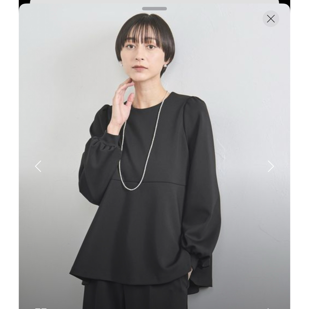 UNITED ARROWS - 【美品】SPONGY ペプラム ブラウス ブラックの UNITED ARROWS - 【美品】SPONGY ペプラム ブラウス ブラックの